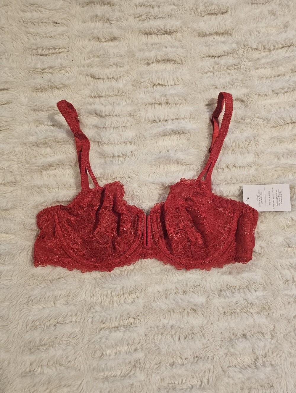 Auden Unlined Balconette Coverage Underwire Bra Red 34B